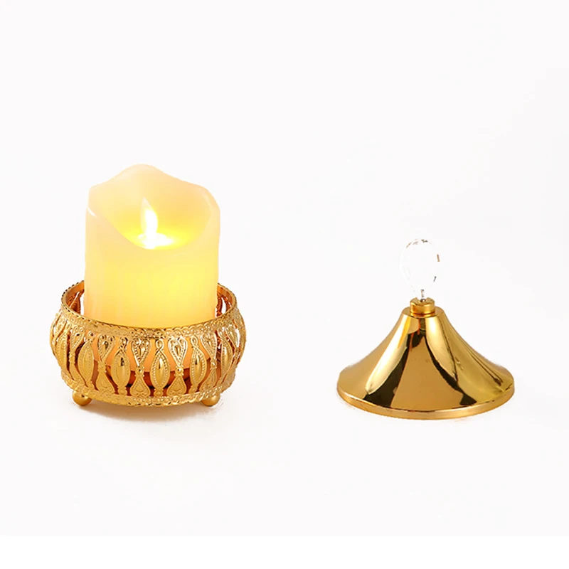 Creative Light Luxury Metal Hollow Incense Burner Ornament Gold Metal Craft Arabian Incense Burner Candles Holder