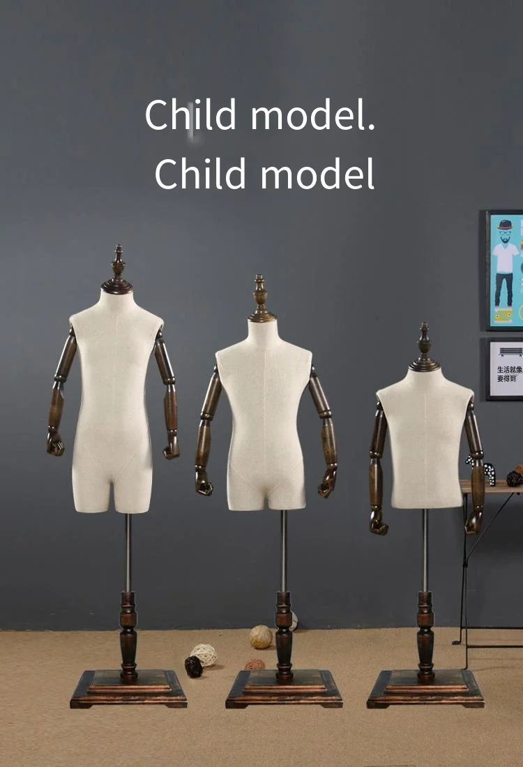 Fashion kids torso for window display child half body display mannequin with arms