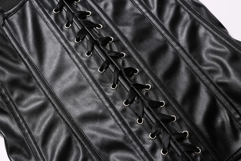 MUSHI Steampunk Steel Boned Corset Top Gothic Underbust Body Shaper Plus Size Women Waist Training Corsets