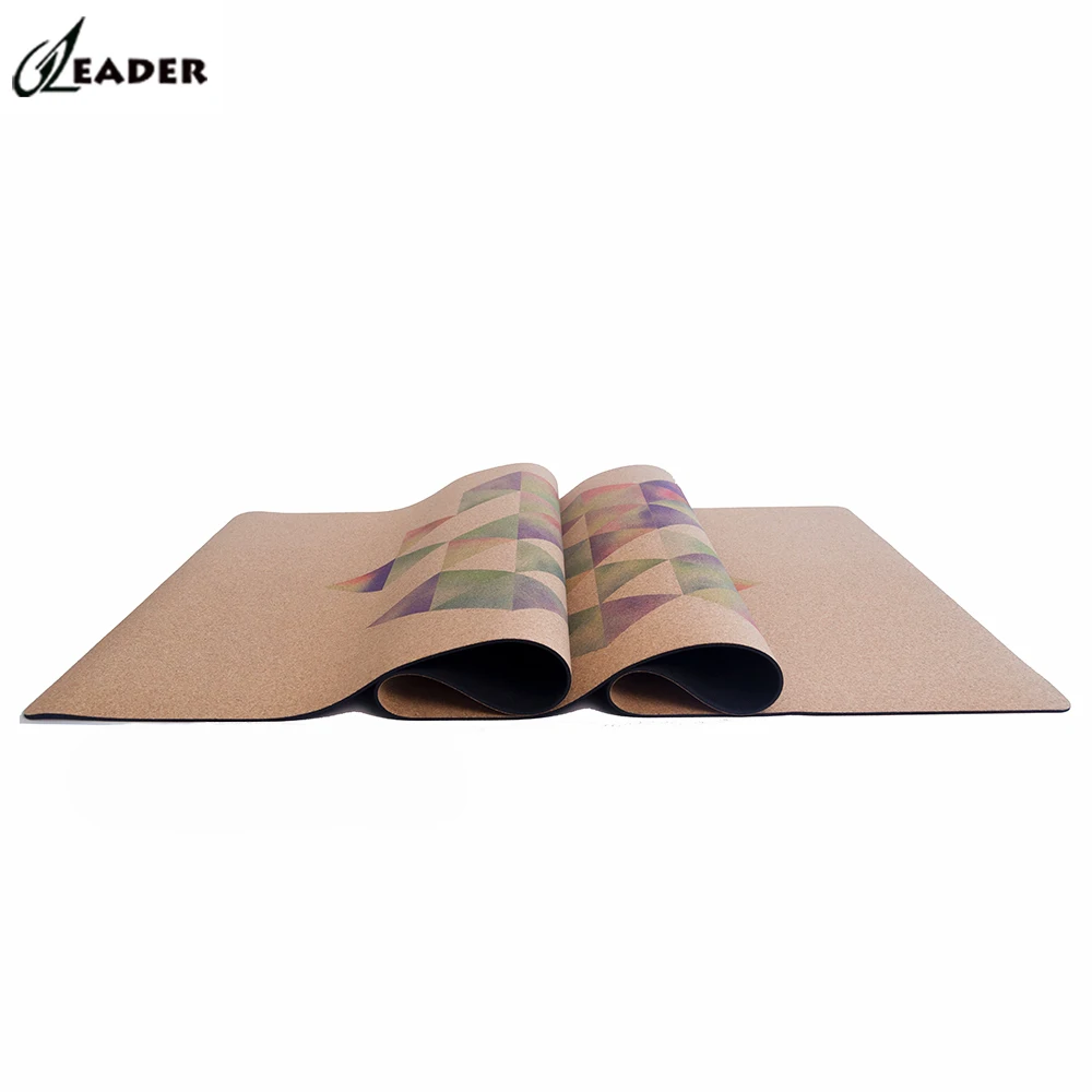 Фирменный биоразлагаемый пробковый резиновый рулон оптом Заземленный индивидуальный логотип коврик для йоги