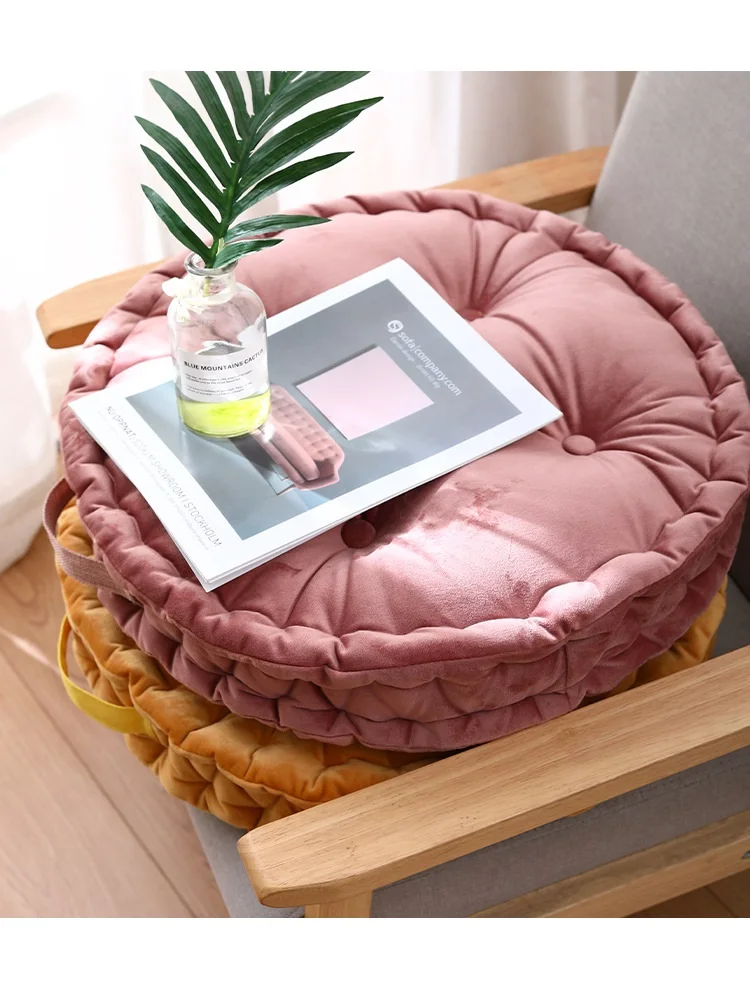 LISO Wholesale Custom Color Dutch Velvet Round Thickseat Meditation Floor Pillow Outdoor Seat Cushion