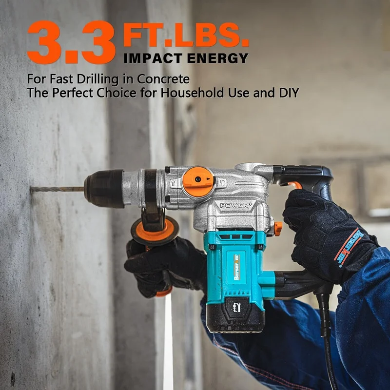 Berserker 1050W SDS-Plus Rotary Hammer Drill Corded Demolition Hammer for Concrete