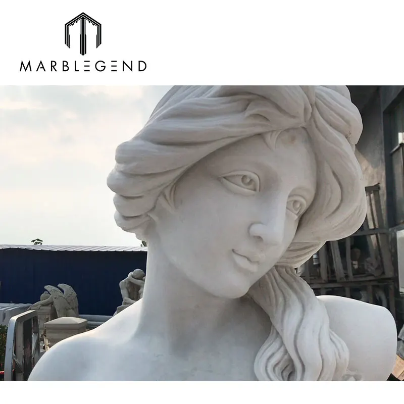 Custom designed hand carved statue white marble stone woman bust sculpture stone lady