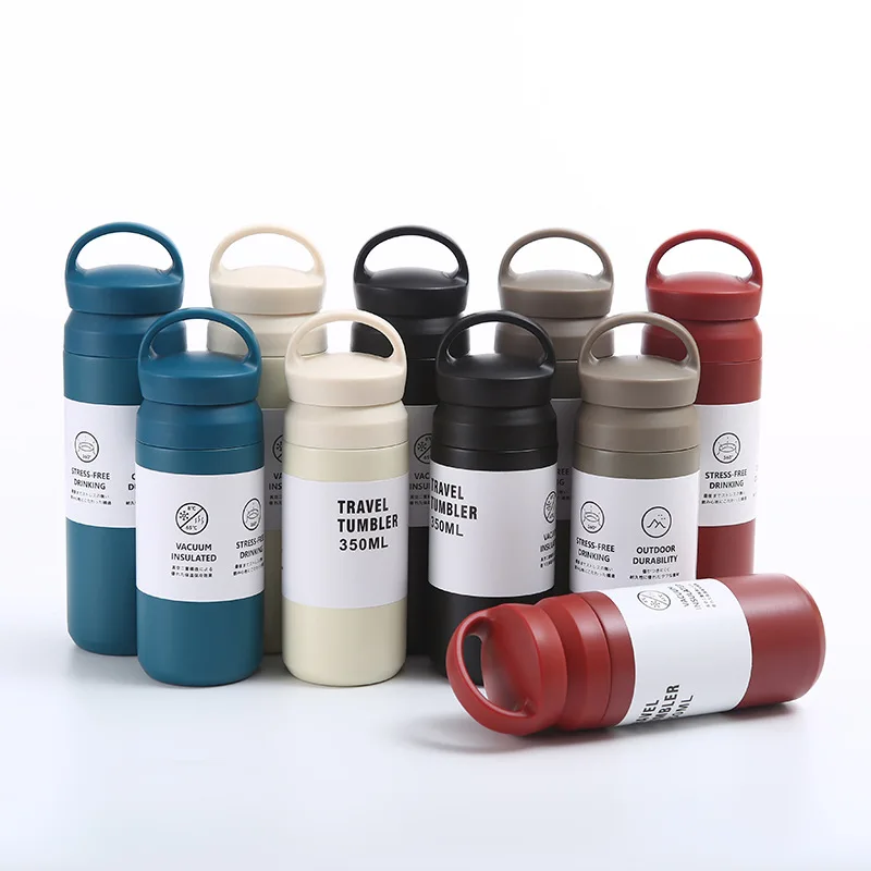 350/500ml Portable Thermos Bottle Double Wall Stainless Steel Travel Tumbler Element Simple Vacuum Flask