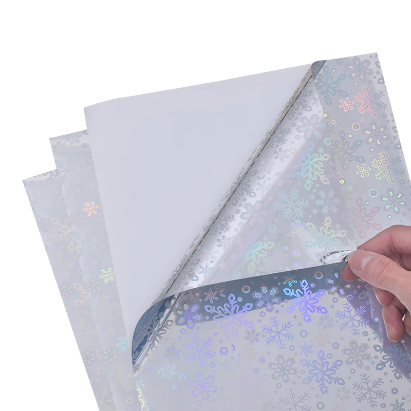 Custom Inkjet Printable A4 PVC Holographic Laminate Sheets Cold Stars Holographic Overlay Star Pattern Overlay Film