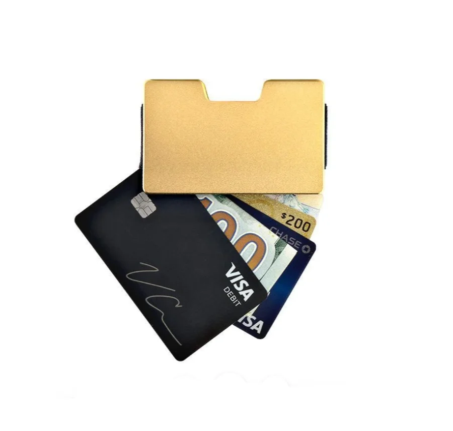 Business Metal Card Holder With RFID Blocking Function Space Grade Lightweight Matte Aluminum Non Traditional Wallet