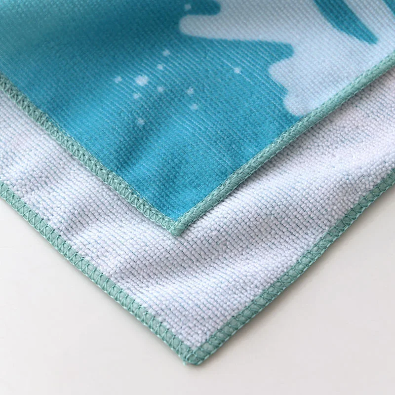 Microfiber beach towel for outdoor travel vacation seaside portable printed quick drying bath towel