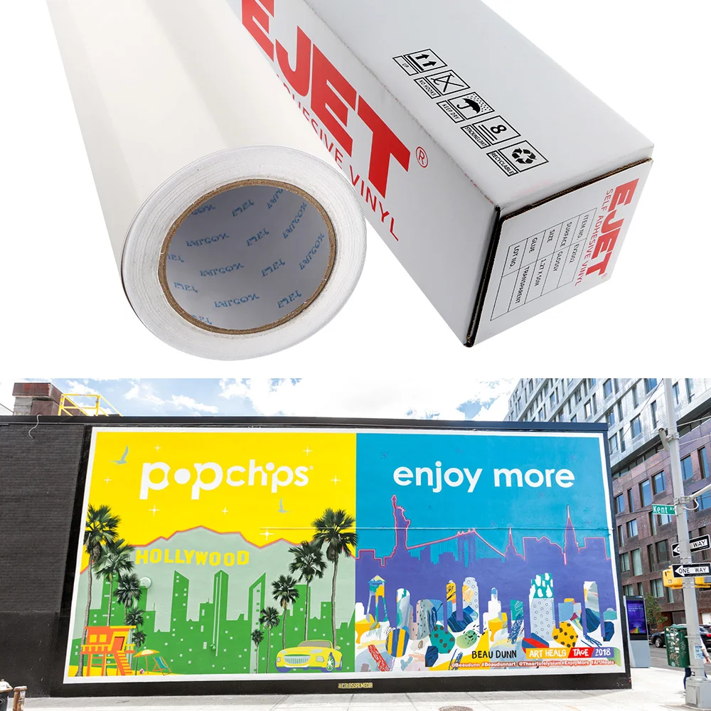 Polymeric Removable Printable Adhesive Cast Grey PVC Bubble Free Vinyl Back Air-release High Tack Adhesive Vinyl Roll