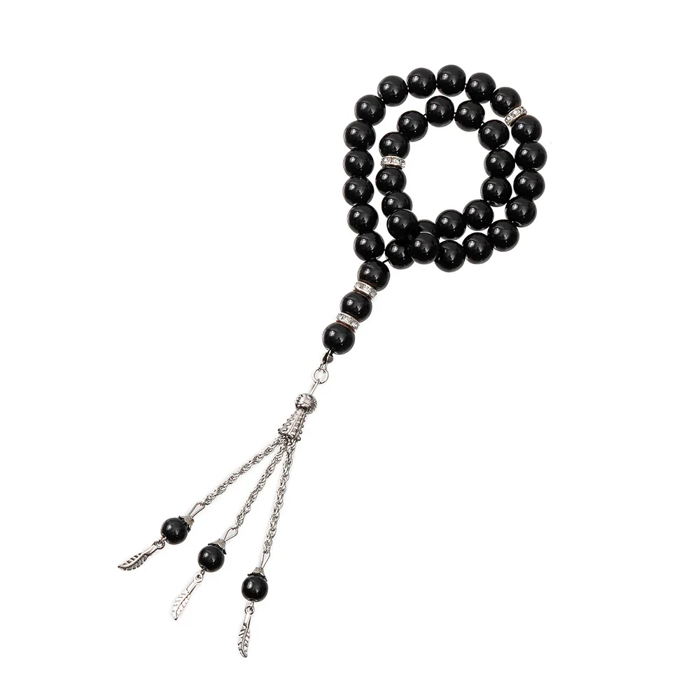 2022 New Design Muslim Prayer Beads 33 10mm Imitation Agate Glass Tesby Sea Beads For Necklace Fashion Charming Pendant