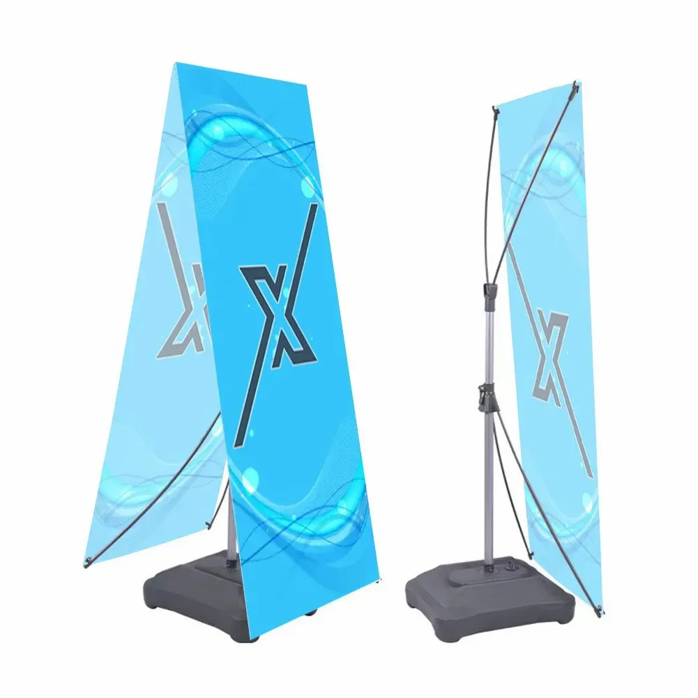 Customized Wholesale Retractable Banner Aluminum Double-sided X Banner Stand 10 Pcs Fiberglass + Aluminum Pole Dmx Stand CN;HEB