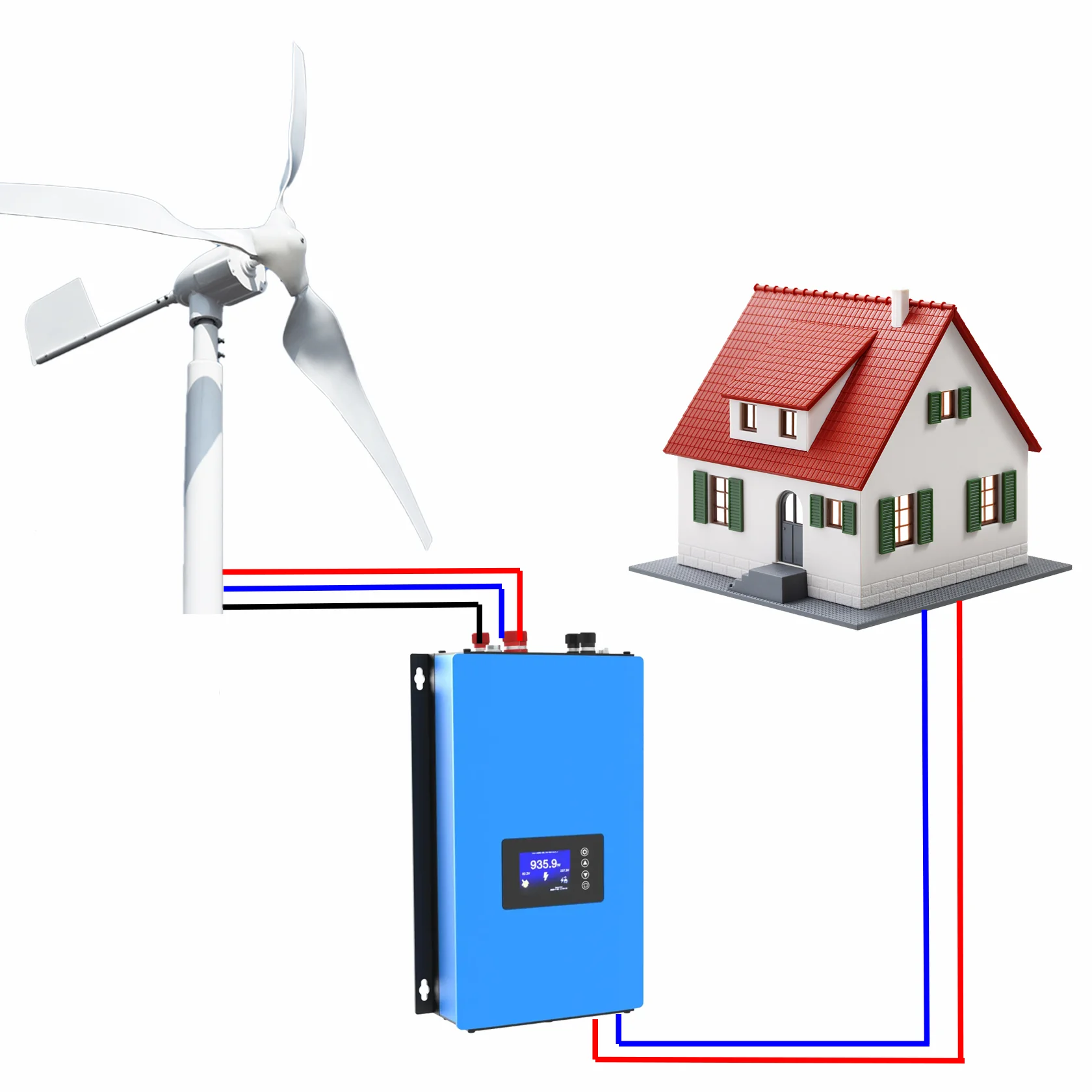 1kw 2kw 5kw windmill power generation horizontal axis wind turbine household small wind turbine