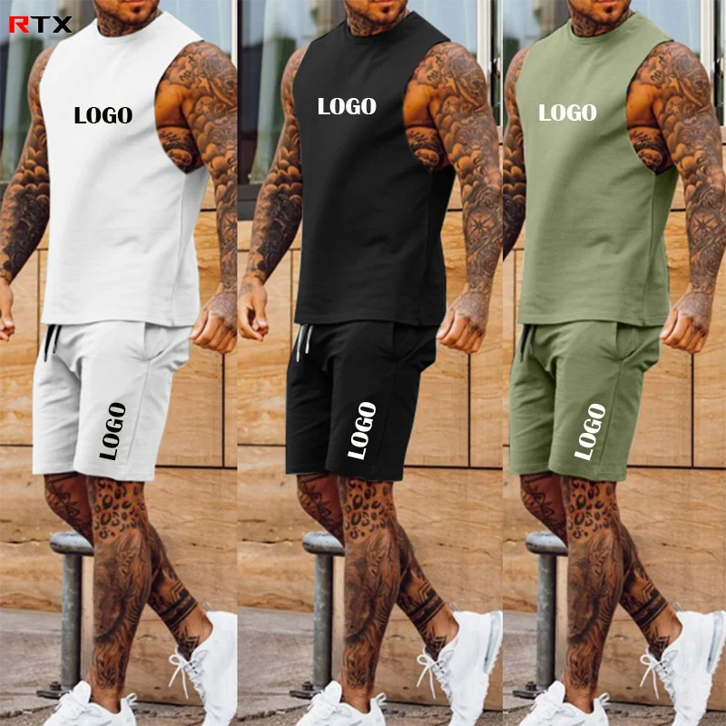 Custom Logo Summer Gym Wear Shorts Set Men Workout Clothing Jogger Suits Gym Fitness Sets