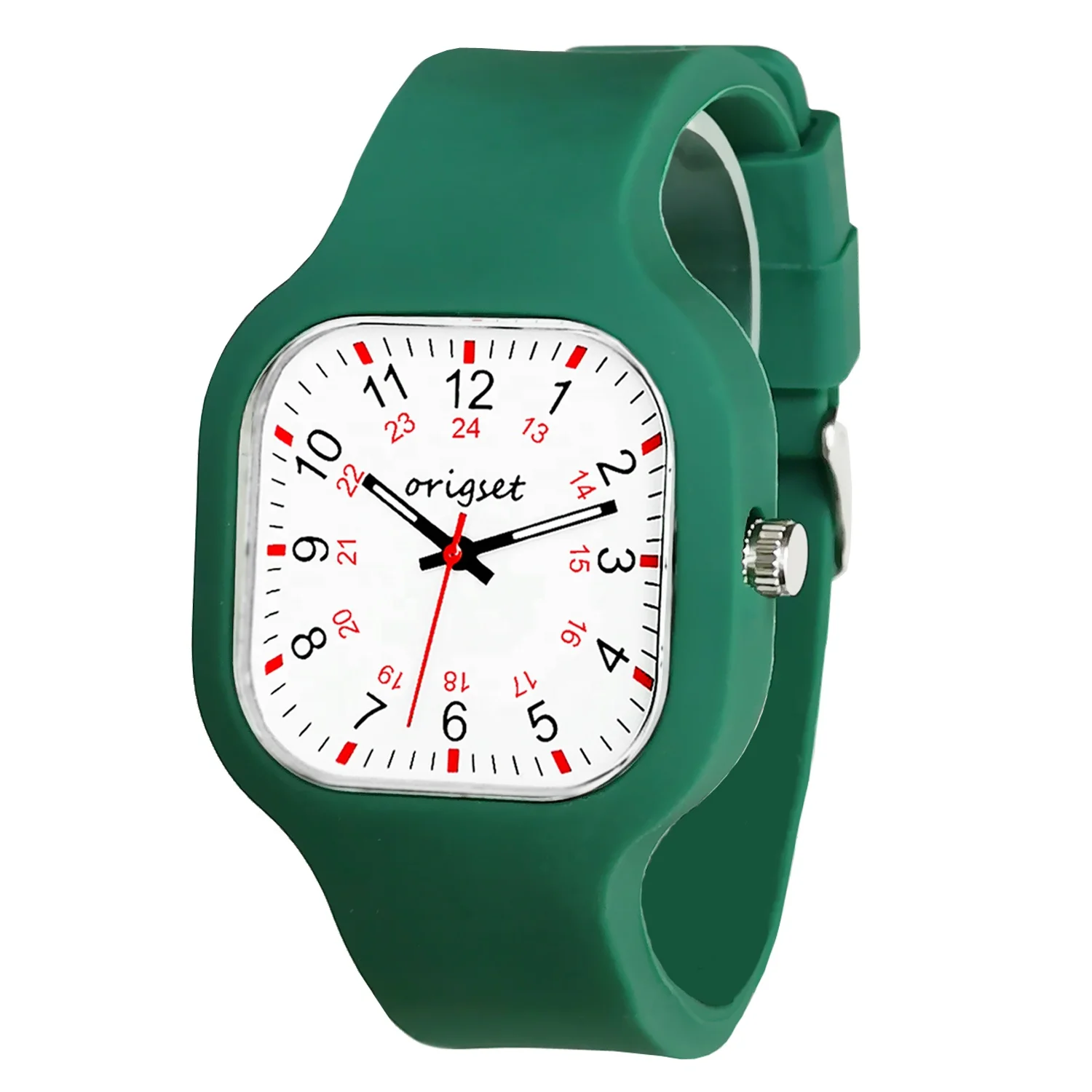 Customized printing Silicone Jelly Fashion Nursing Watch military time nursing for nurses woman Unisex low moq custom logo watch