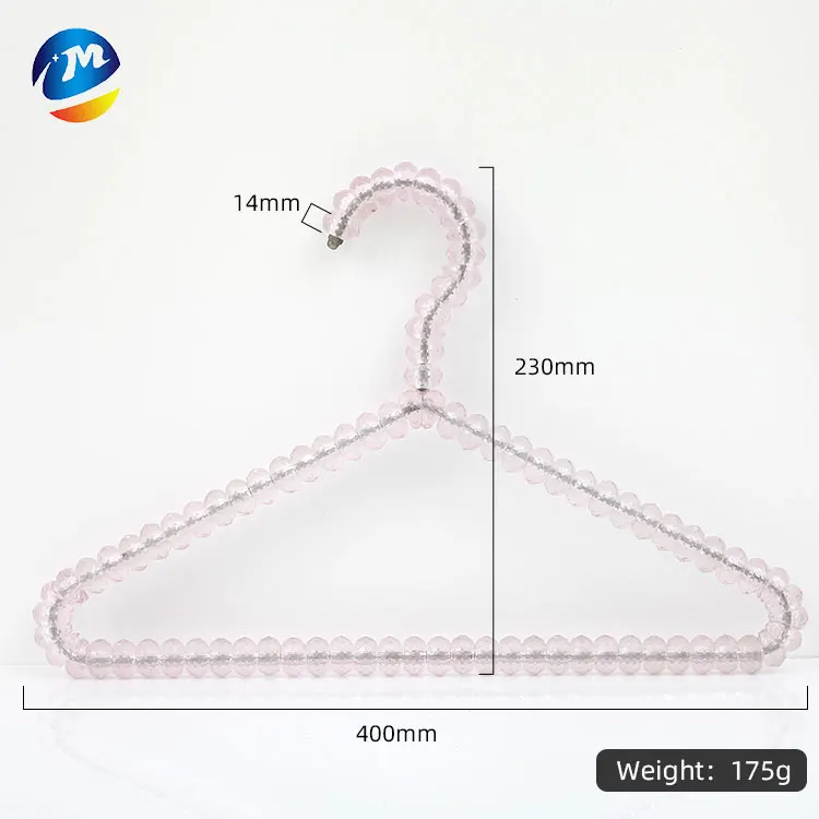 40cm pearl bead plastic adult hanger clothes rack wardrobe hangers slip-resistant pearl hanger