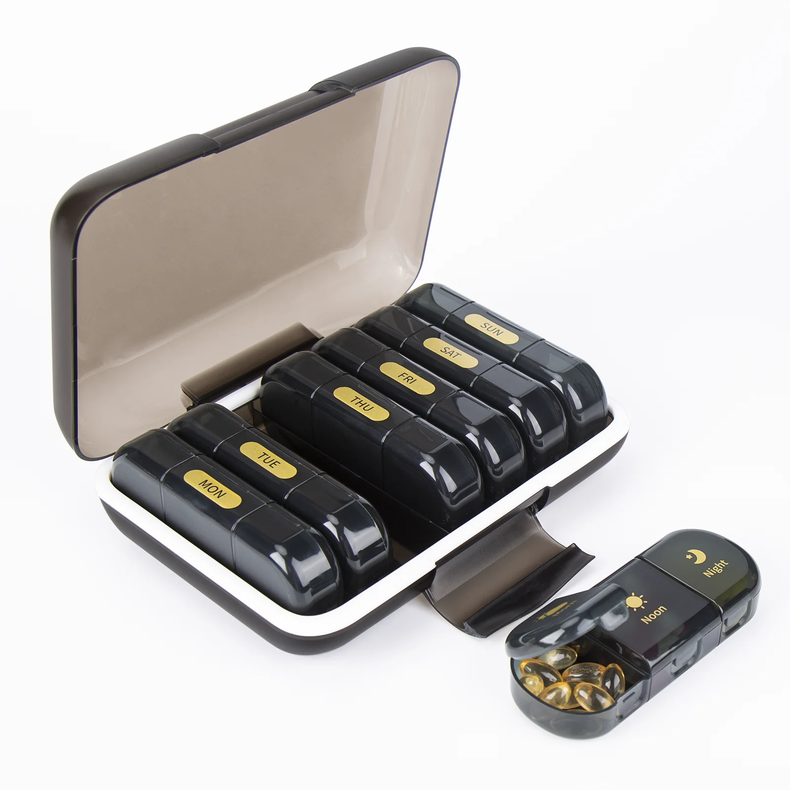 best sellers Food Grade 21 compartment travel 28 girds 7days Weekly Pill Box Case Organizer large pill container box