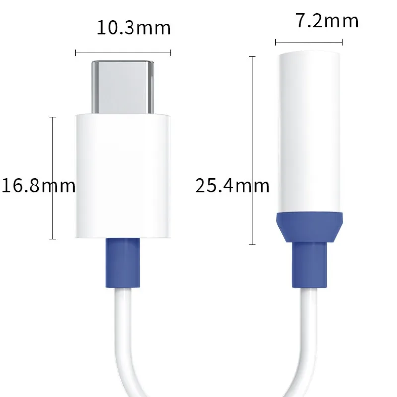 Support music calling and wire control digital audio adapter 0.1m AUX cable USB C to 3.5mm earphone Adapter