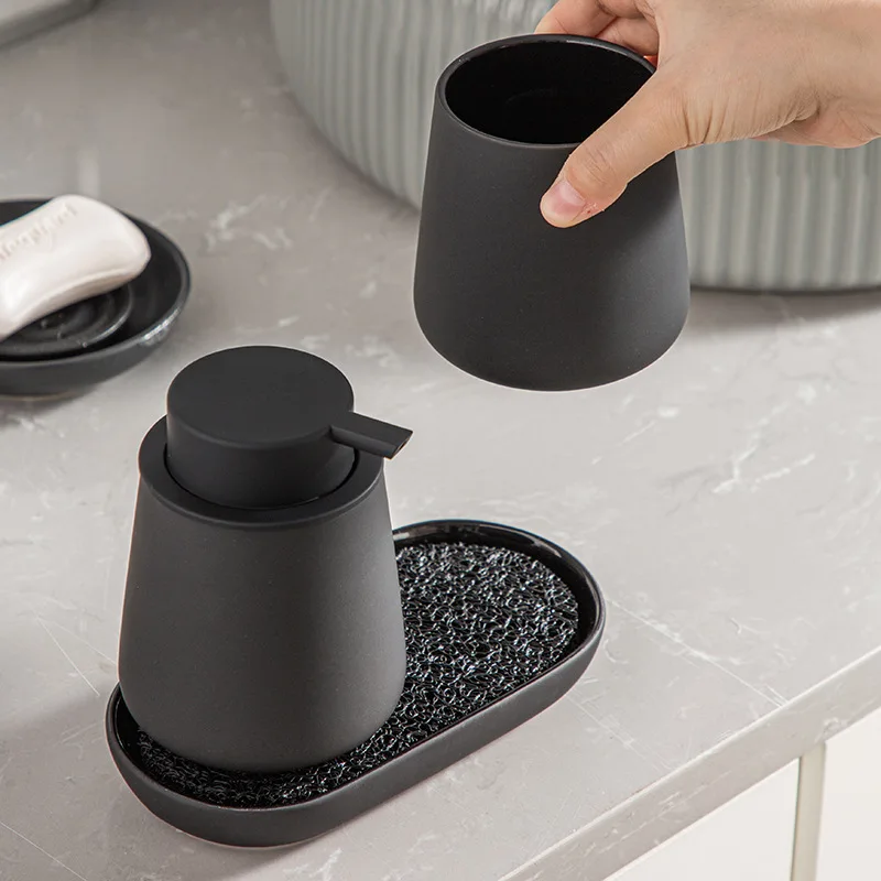 Factory wholesale elegant manual foaming ceramic soap dispenser