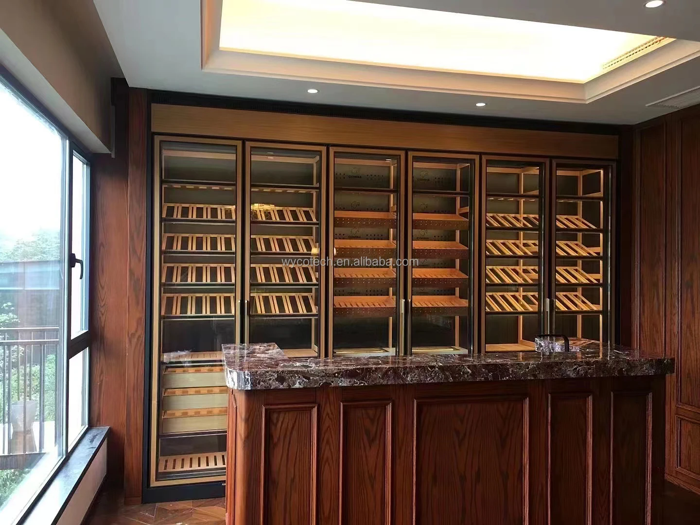 Customized Wine Refrigerator Cabinet for Hotel Restaurant Luxury Large Size Built in Wine Cooler under counter wine fridge