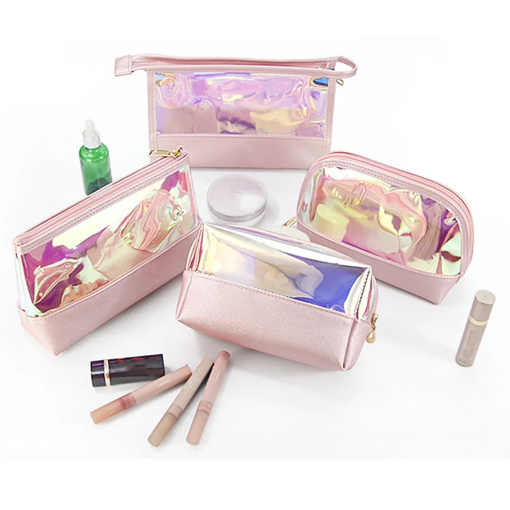 High Quality Iridescent Shining Wash Bag For Women Waterproof Travel Toiletries Funky Cosmetic Bag As Makeup Bag