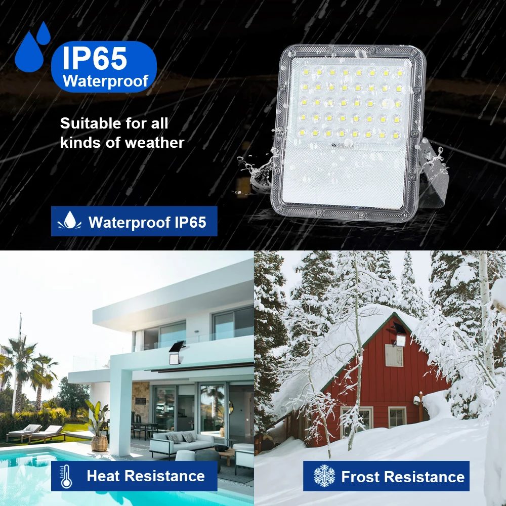 Аккумуляторная солнечная панель KCD SMD IP66 садовый уличный модуль без проводки 50 Вт 100 150 200 500 светодиодный Солнечный Прожектор