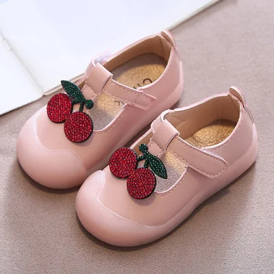 Choushan OEM Chaussures Pour Femmes Sweety Cherry Cream Colors Infant Walking Soft Girl Shoes
