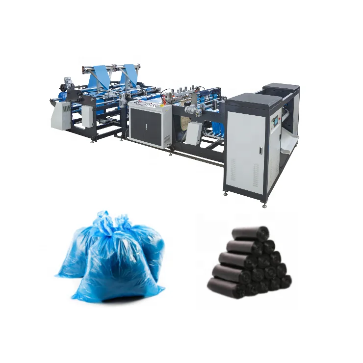 Fully automatic recycle plastic PLA biodegradable PE garbage bag roll bag making machine