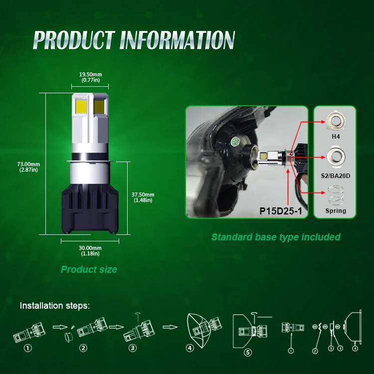 Faros led de alta potencia para motocicleta RTD seis chips 45W gran