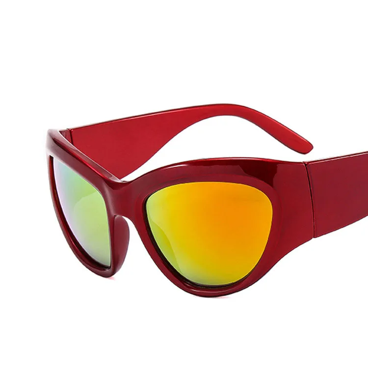 UNOC Future Science Museum Sense Sunglasses Y2K Sun Glasses Big Frame Outdoor Cycling Slimming Concave Shape Sunglasses