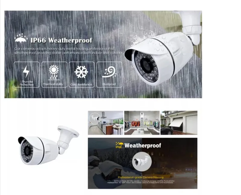 CCTV 4 Camera System contains 500GB hard drive Kit metal case waterproof HD 4K CCTV camera and Dvr kit