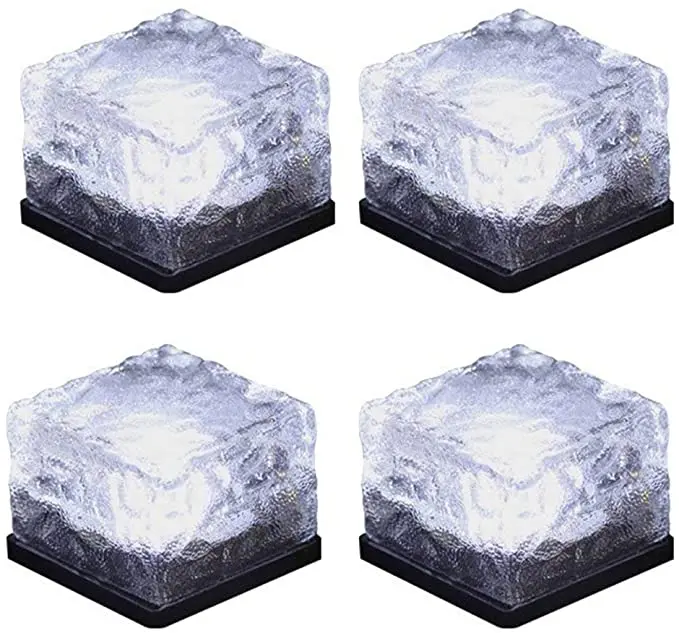 
1 LED Waterproof Garden Paver Solar Ice Cube Brick Buried Light Lamp Paver for Garden Courtyard Pathway Patio Outdoor Decoration 