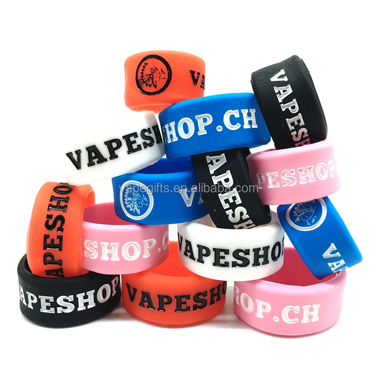 Europe hot sale debossed 3D logo E-liquid silicone rubber vape bands with customized design