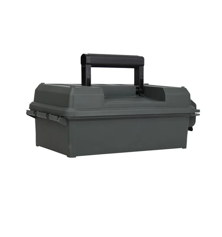 Small Hard Plastic Ammo can Rugged Storage Ammo Case Box with handle