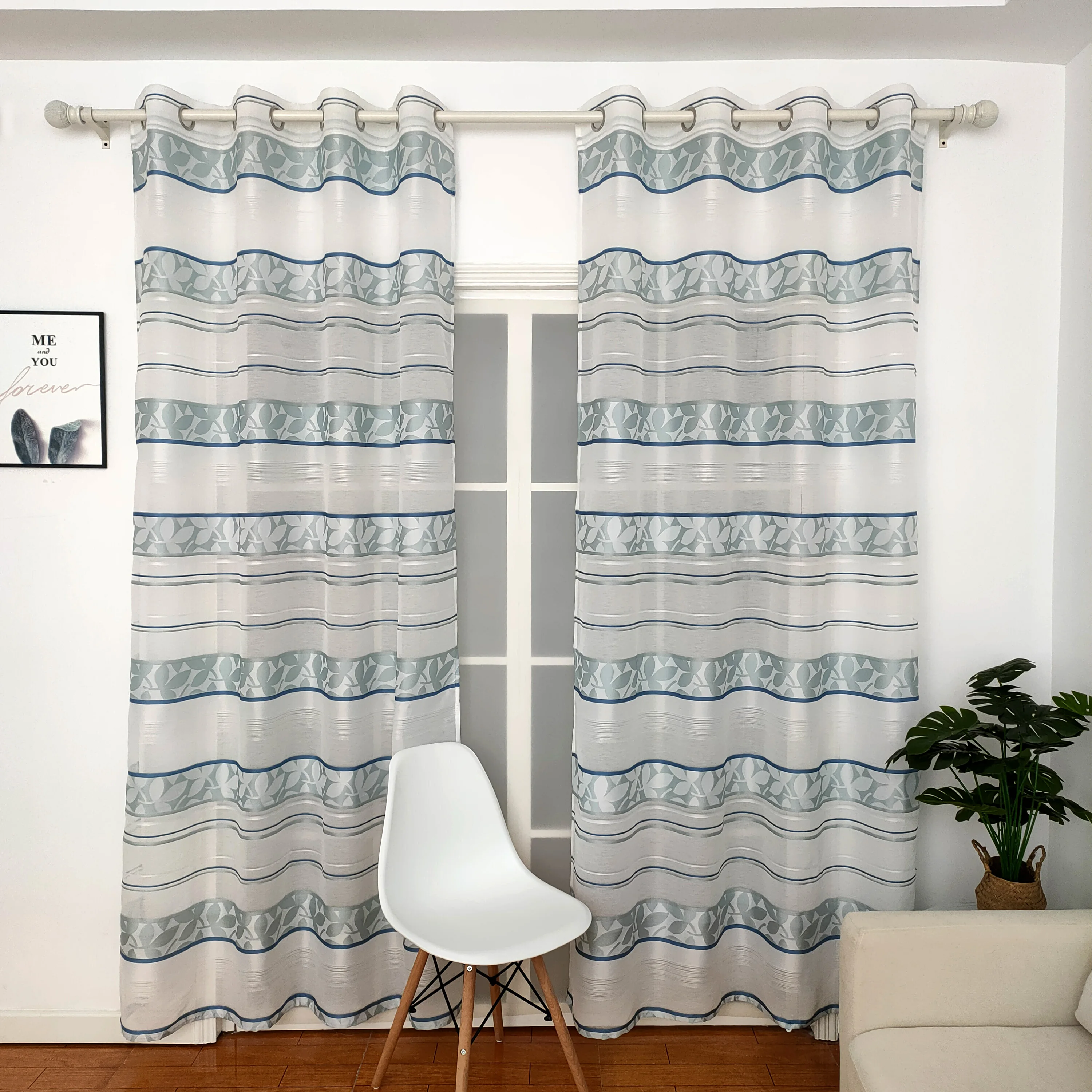 Модные ручки из мягкого натурального льна 100% полиэстер окрашенная пряжа синие шторы для отеля