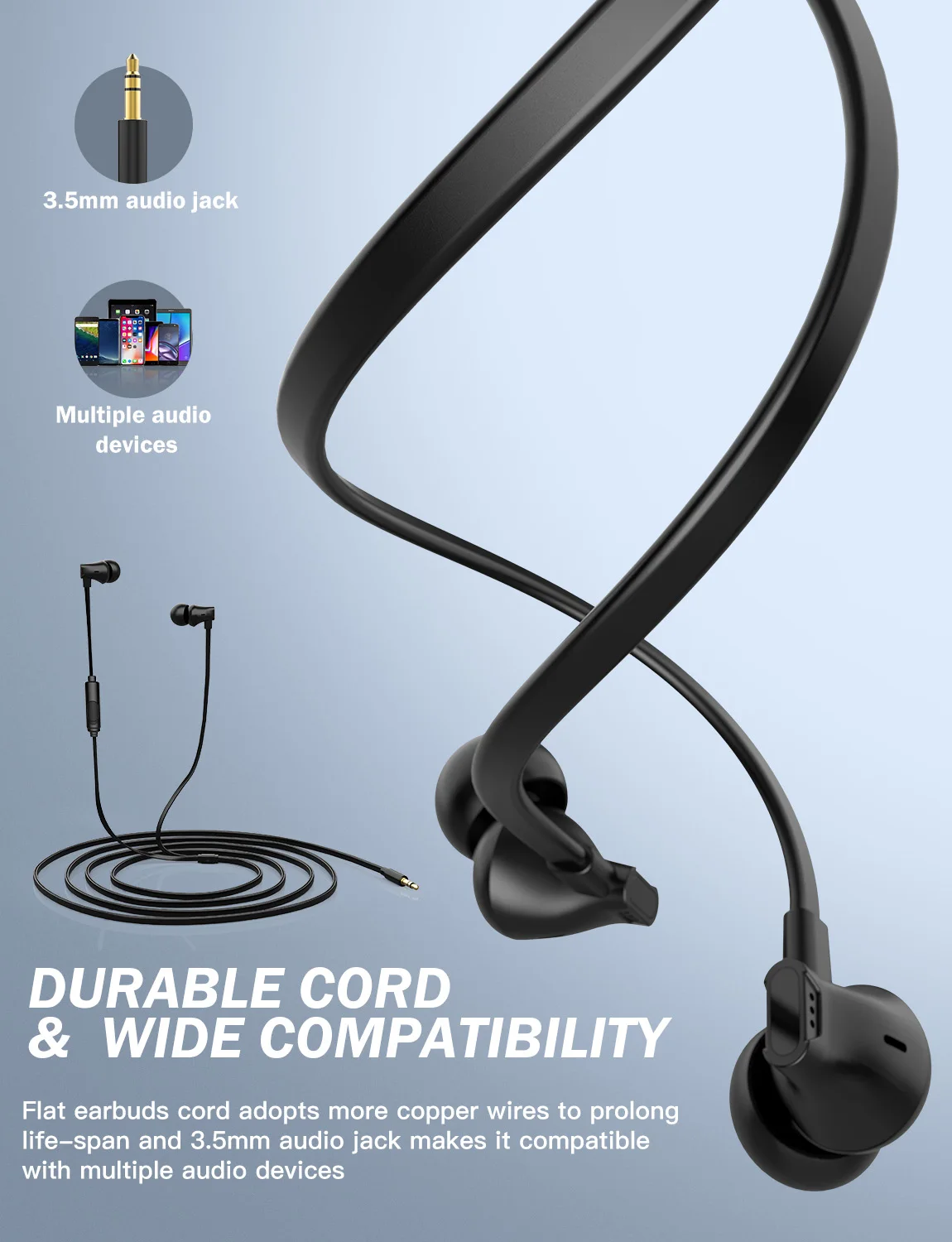 Earphones Noise Isolating In-Ear Headsets with  HiFi Stereo Powerful Bass 3.5mm Interface and with Microphone Wired Earbuds