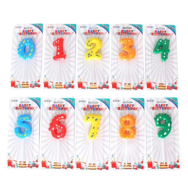 New creative Numbers 0-9 Birthday candles Cartoon personality pattern cake candle