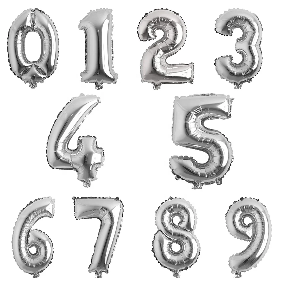 High Quality Foil 40 Inch 0-9 Number Shape Party Balloon Birthday Decoration Colors Number Balloons