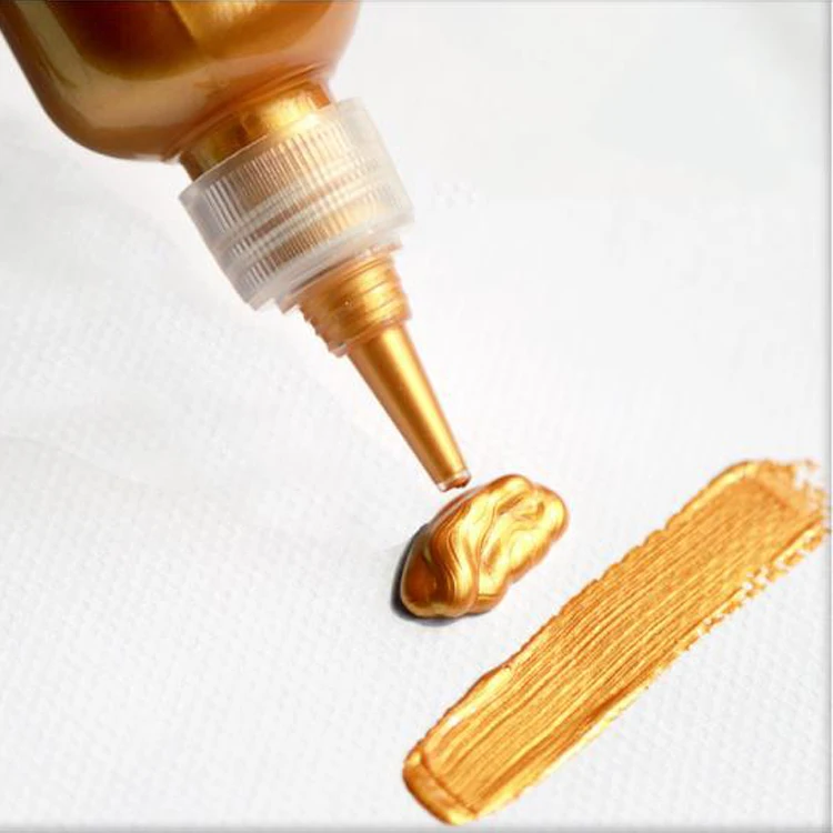 60ml Gold Paint Metallic Acrylic Paint Waterproof Not Faded For Statuary Coloring DIY Hand Clothes Painted Graffiti Pigments