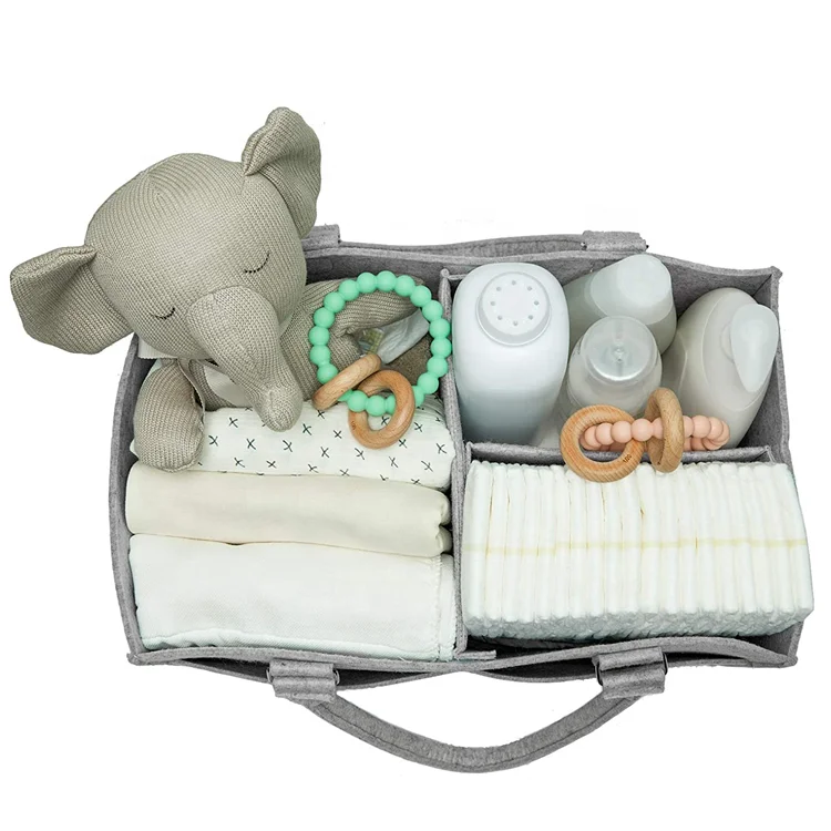 Nursery thick felt diaper caddy basket