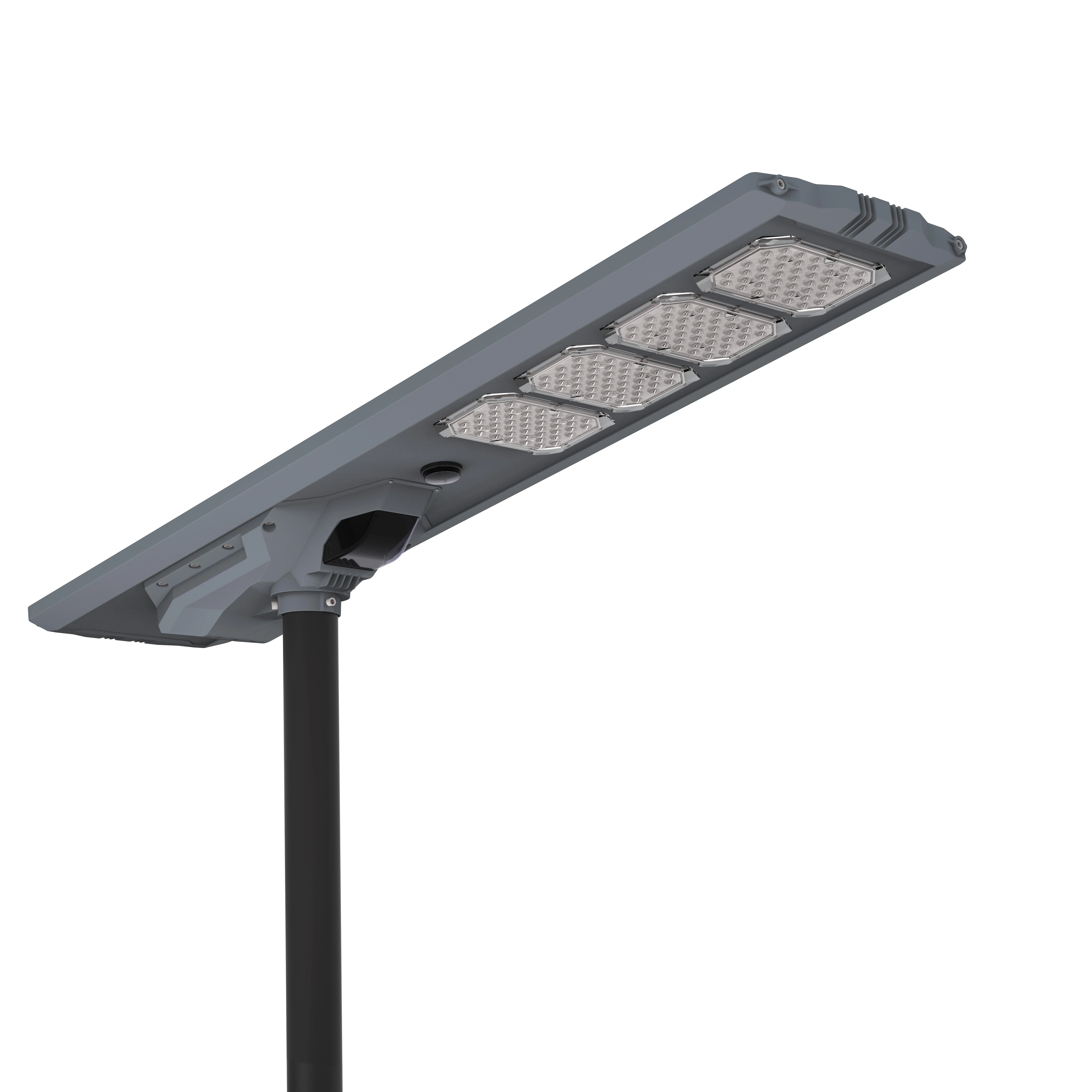 Led Solar Street Lamps Outdoor IP65 Waterproof Light Solar Power All in One Integrated with Remote Control Radar Sensor Lights