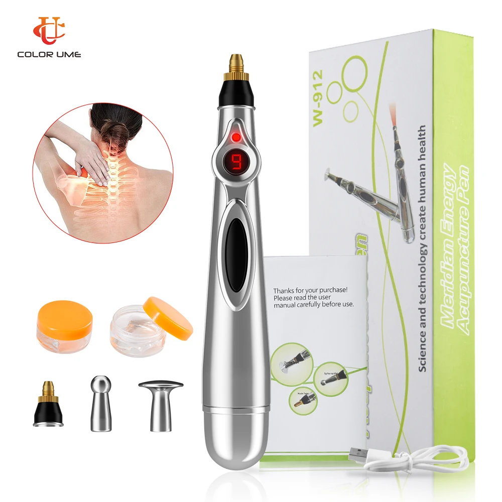 Wholesale Electric Meridian Energy Massage Pen Pain Relief Therapy Back Neck Face Beauty Roller Acupuncture Point Massage Pen