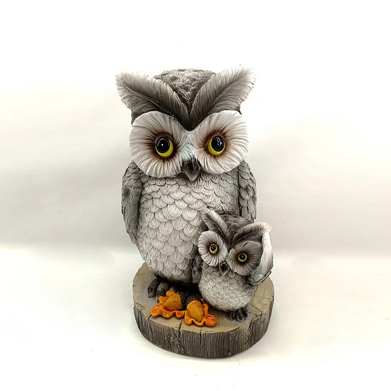 Custom Resin Lift Size Owl Statue For Garden Decoration To Scare Birds Squirrels