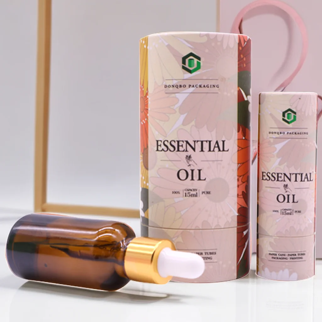 Top Grade Recycled Cardboard Paper Tube Cbd Oil Packaging Round With Custom Color Size For 10 Ml Oils  Dropper Bottle