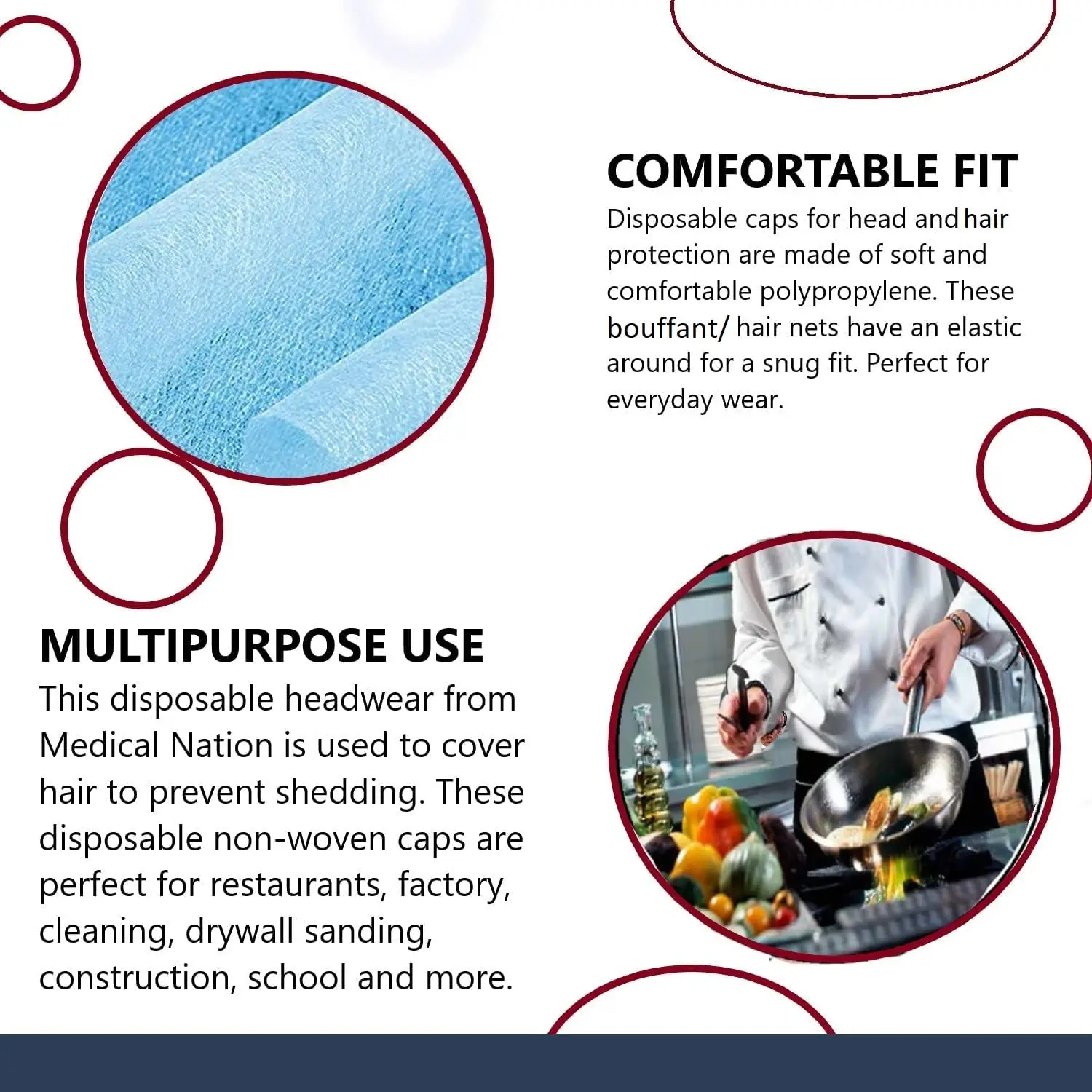 Nonwoven Disposable Surgical Hood Medical Space Cap Manufacturer head cover