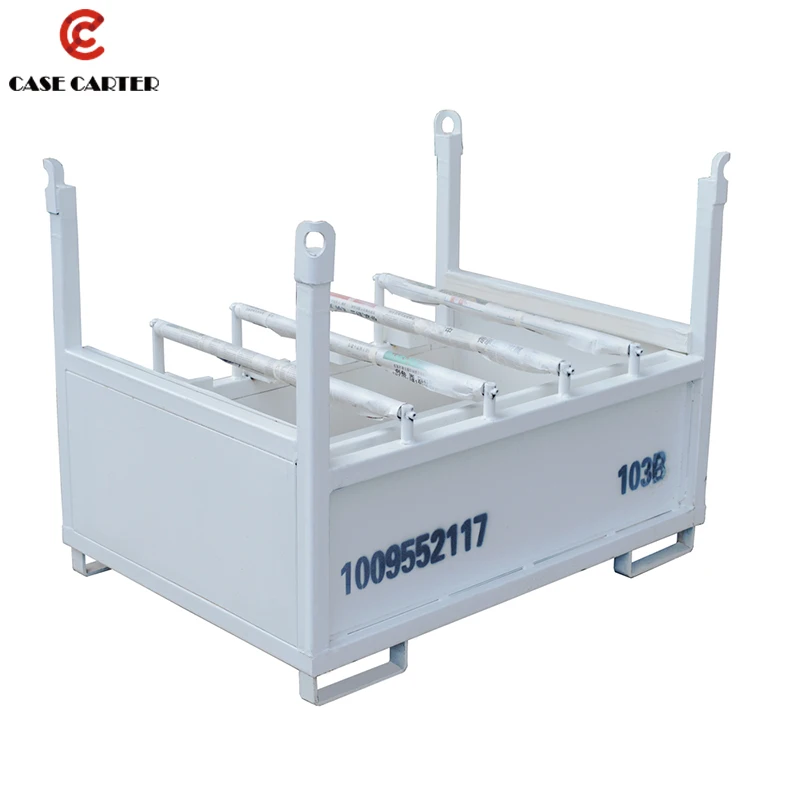 Industrial CASE CARTER OEMWarehouse Metal Stack Collapsible Storage Cage Container Foldable Stackable Folding Steel Pallet Box
