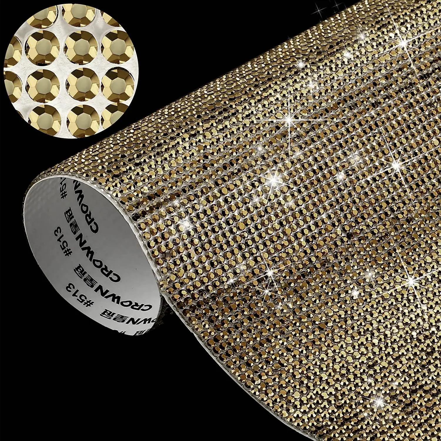 Wholesale 24*40cm Fast Delivery Glass Hot Fix Rhinestones Self-adhesive Crystal Bling Rhinestone Mesh Sheet For Clothes