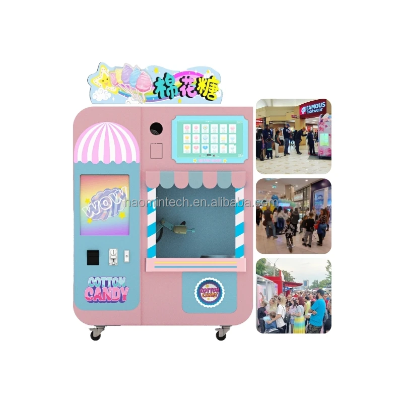 Automatic Cotton Candy Machine for 60 Kinds of Flower Pattern More Payment Cotton Candy Vending Machine for Business