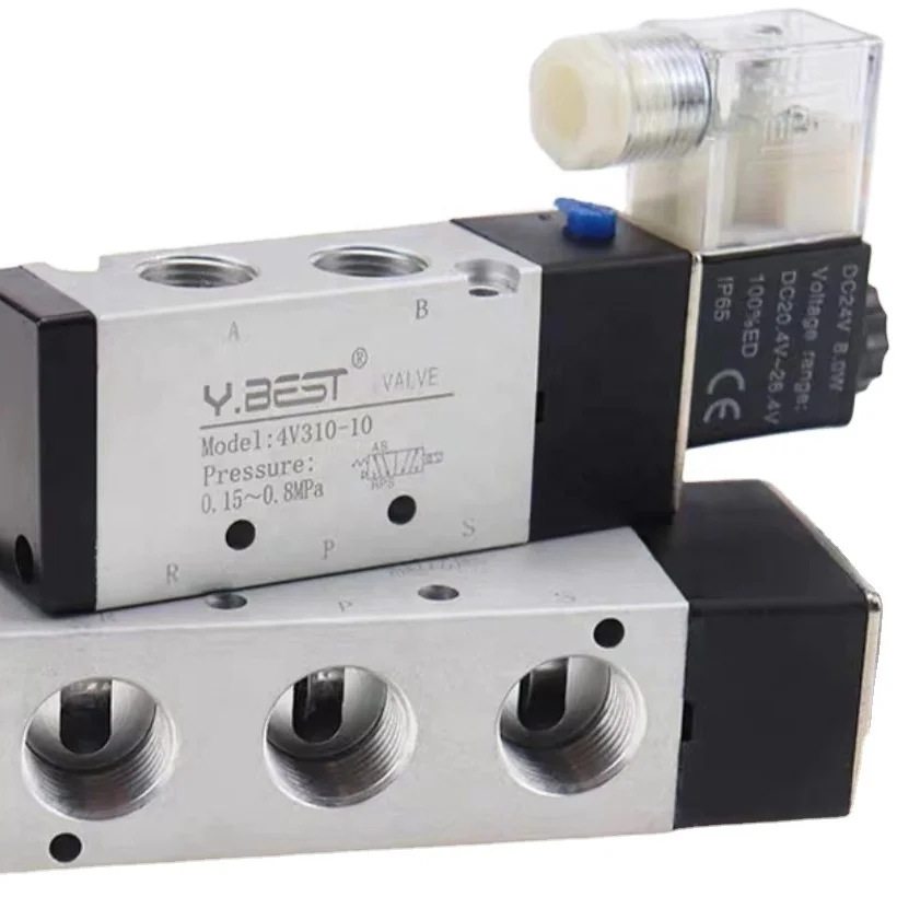 High quality New Color Hot Sale Industry 4V310-10 24VDC 220VAC Controller valve reversing Exchangeable Solenoid control valve