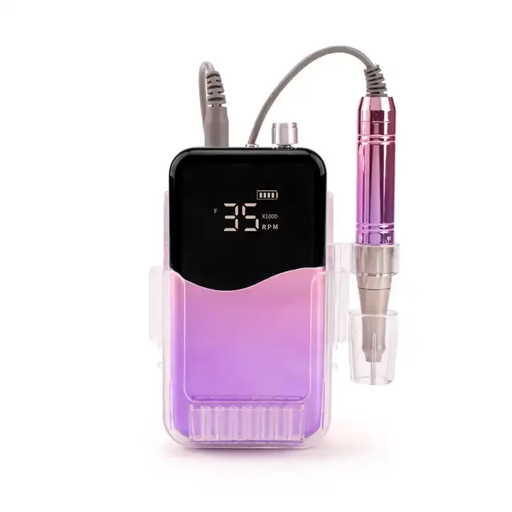 Hot  Electric Strong Acrylic Nail E-File Machine Bit Set Rechargeable Portable Cordless Professional Manicure Nail Drill 35000