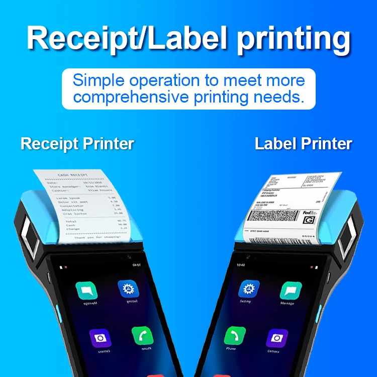 4G Android 11 pos machine terminal touch screen with 58mm thermal printer Type C Z500