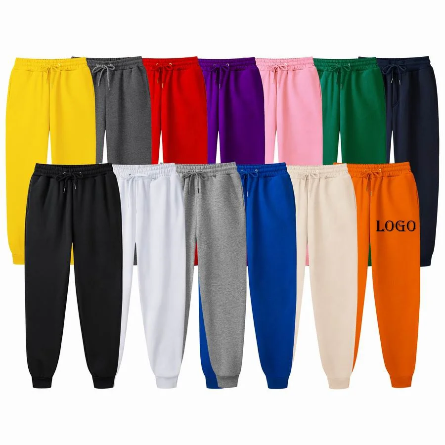 
High quality gym athletic trousers cotton custom logo printing men jogger sweatpants 